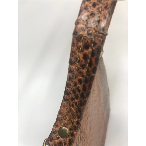 Vintage Handbag Faux Snakeskin 1940 Caramel Color Fashionable - Picture 8 of 13